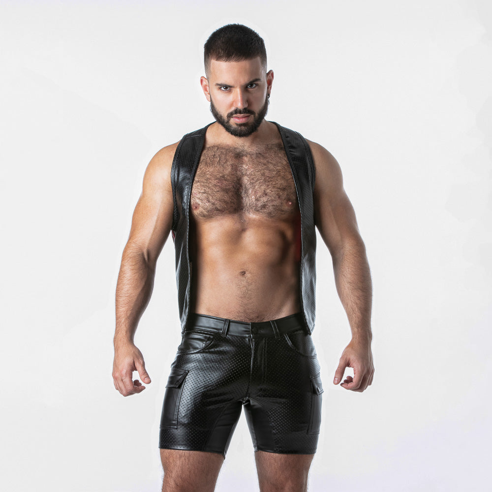 Leatherette Vest LK1057 - underwear gay premium - moda gay masculina - Tripod Factory