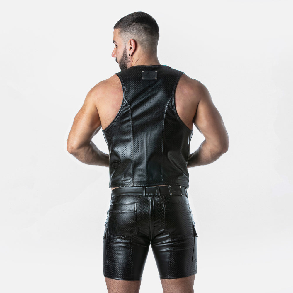  Leatherette Vest LK1057 - underwear gay premium - moda gay masculina - Tripod Factory   