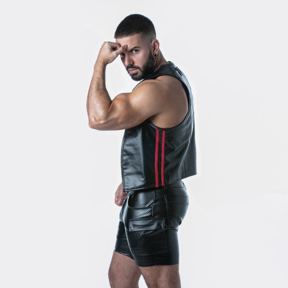  Leatherette Vest LK1057 - underwear gay premium - moda gay masculina - Tripod Factory   