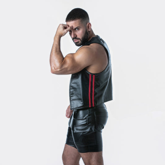  Leatherette Vest LK1057 - underwear gay premium - moda gay masculina - Tripod Factory   