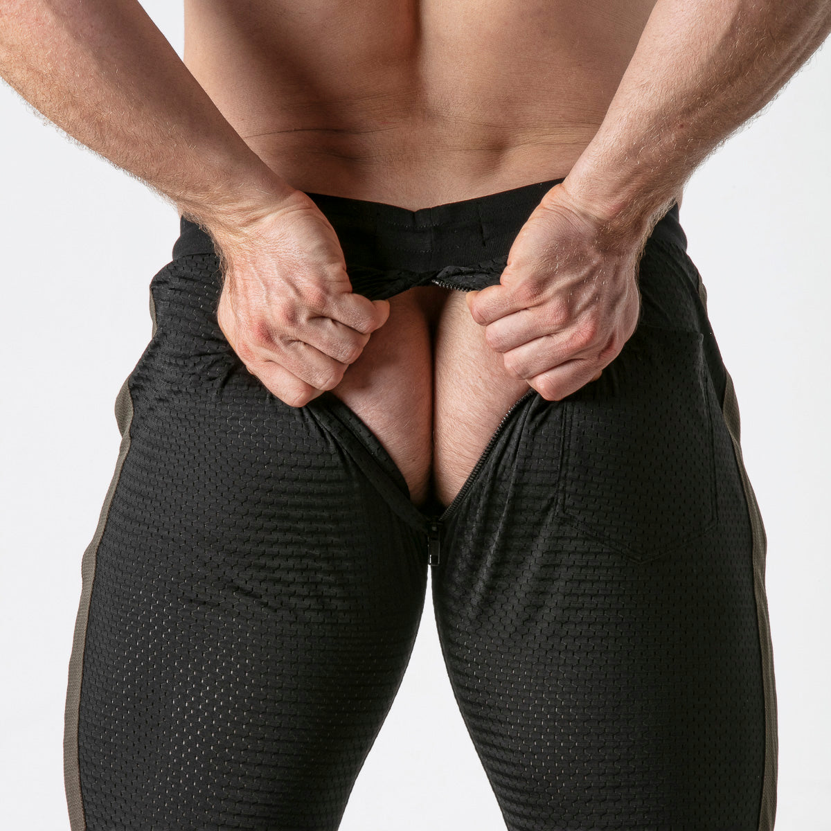  Mesh Back Zip Jogger LK0970 - underwear gay premium - moda gay masculina - Tripod Factory   