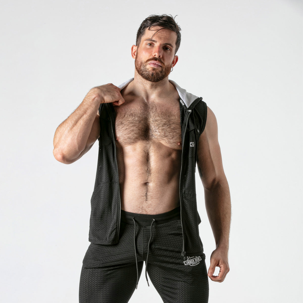  Mesh Hoody LK1056 - underwear gay premium - moda gay masculina - Tripod Factory   