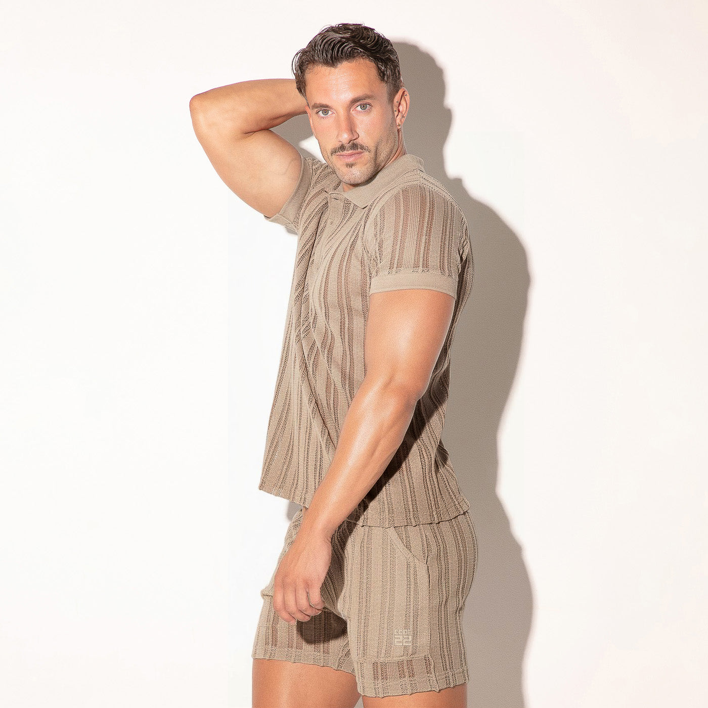  Oasis Open Work Polo – 9768 - underwear gay premium - moda gay masculina - Tripod Factory   