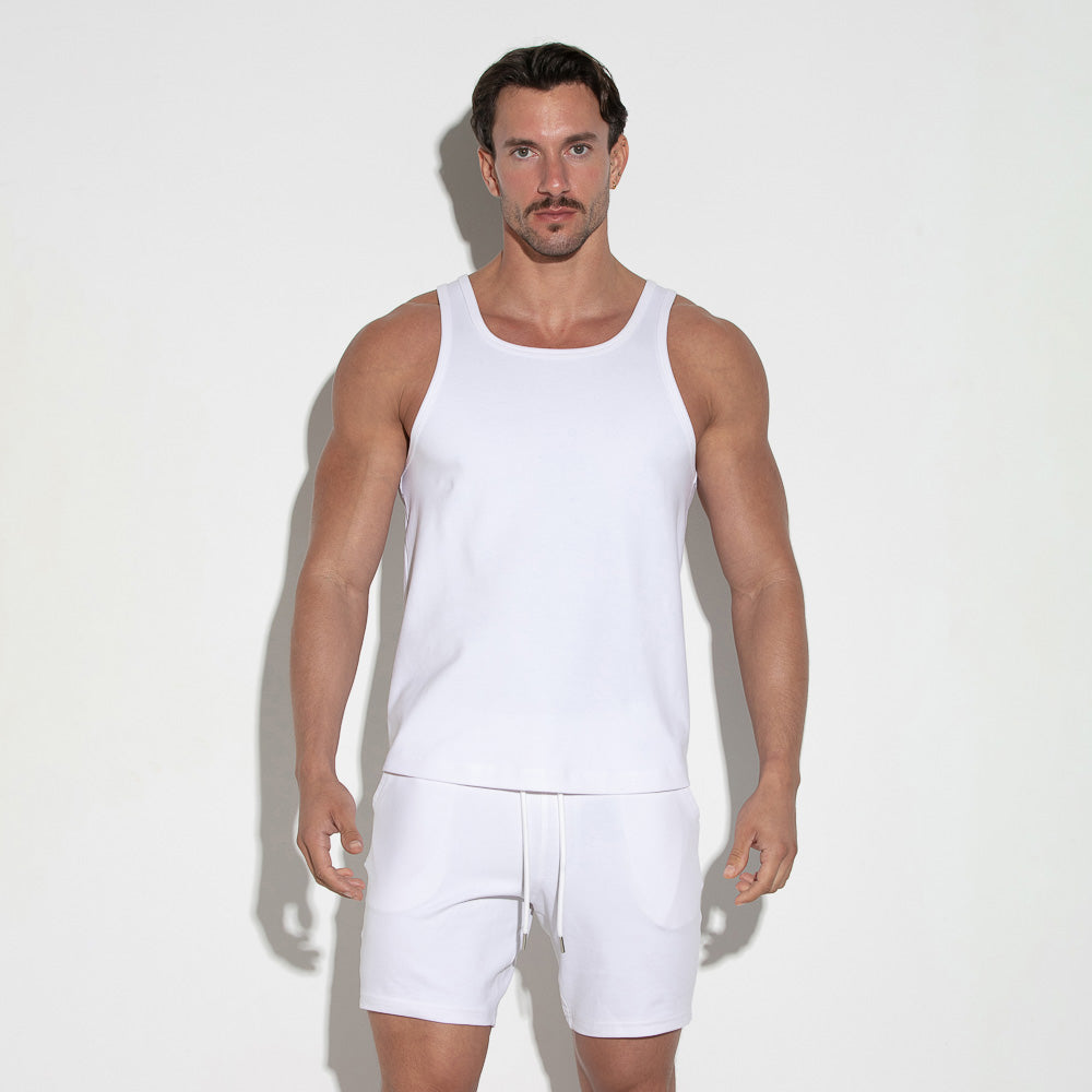  Tanktop Piqué Blanco – 9753 - underwear gay premium - moda gay masculina - Tripod Factory   
