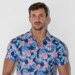 CAMISA FLORAL AQUA