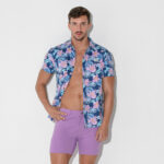 CAMISA FLORAL AQUA