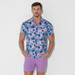 CAMISA FLORAL AQUA