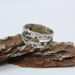 anillo doble en plata oxidada 3