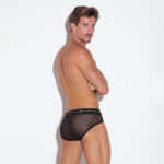 slip transparente negro