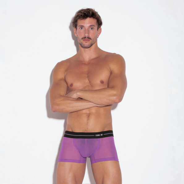 Boxer Morado con Transparencia de Tripod. Comodidad y provocación en una sola prenda